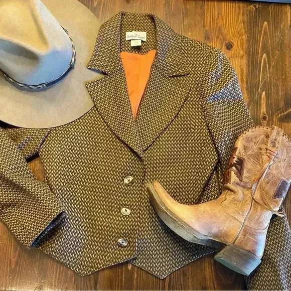 Robbie Sport vintage 80’s made in the USA western crop wool blend blazer SZ-9/10 - Picture 1 of 9